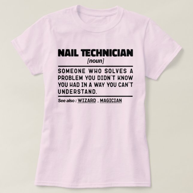Camiseta Nail Technician Noun Makeup Artsit Apreciación (Diseño del anverso)