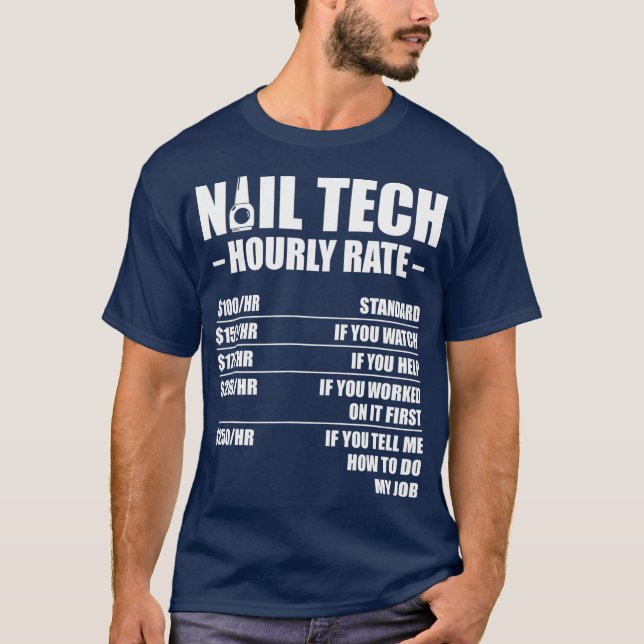 Camiseta Nail Technician Rate Nail Tech Artist Manicurist (Anverso)