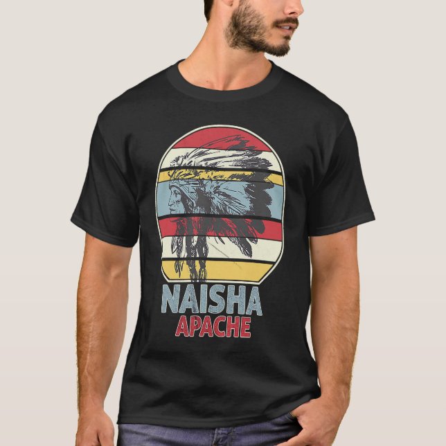 Camiseta NAISHA APACHE Tribu nativa Retro Indio Mexicano Su (Anverso)