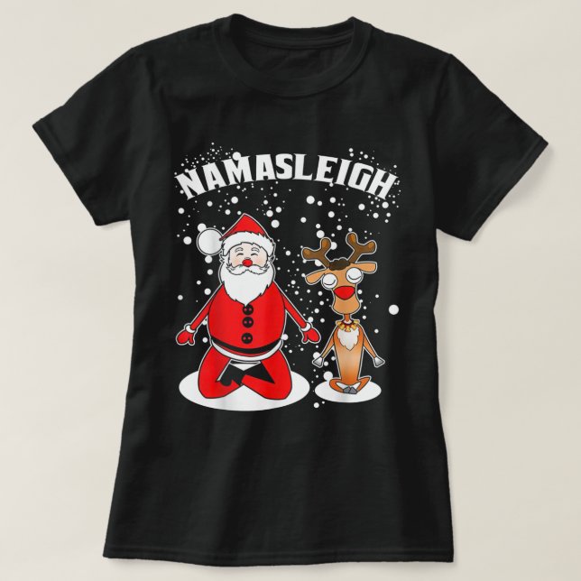 Camiseta Nama-sleigh Namasleigh Funny Santa Reindeer Yoga C (Diseño del anverso)