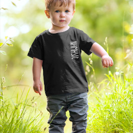 Camiseta Namage texto moderno niños negros y blancos