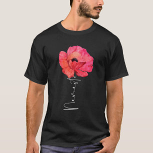 Camiseta Namage Yoga diciendo acuarela Flor de amapola roja