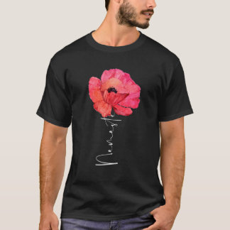 Camiseta Namage Yoga diciendo acuarela Flor de amapola roja