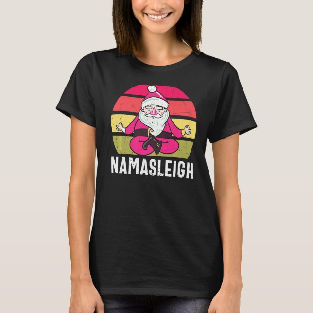 Camiseta Namasleigh Santa In Yoga Pose Meditando Gracioso C (Anverso)