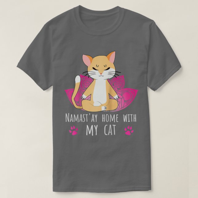 Camiseta Namastay Casa Con Mi Gato Yoga Con Dice Yogi (Diseño del anverso)