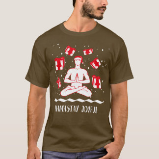 Camiseta Namastay Joyful Funny Navidades de Yoga Tshirt Hol