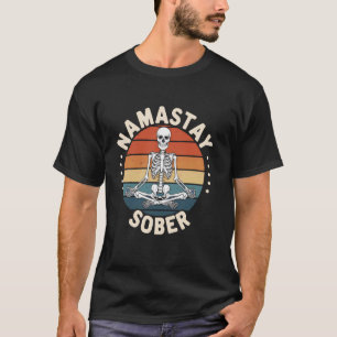 Camiseta Namastay Sobrio Esqueleto Yoga Cráneo Adicción Alc