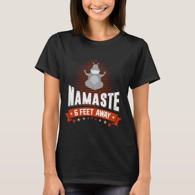 Camiseta Namaste a 6 metros de distancia Hippopótamo Yoga (Anverso)