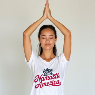 Camiseta Namaste America Yoga Patriótico