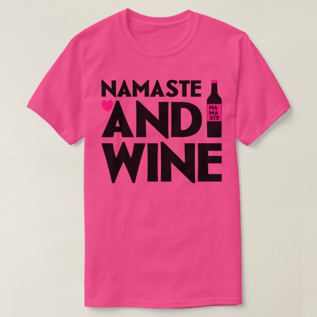 Camiseta Namaste and Wine (Diseño del anverso)