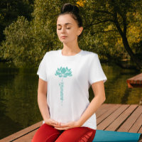 Namaste Black Lotus Flower Moderno Script