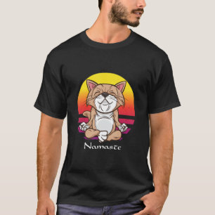 Camiseta Namaste Cats Retro Sunset Clothing Yoga