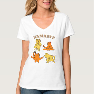 Camiseta Namaste Cats Shirt - Graciosa Gato Yoga Tee