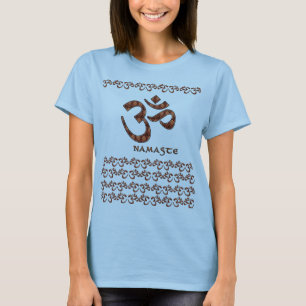 Camiseta Namaste con el símbolo Brown de OM y la crema