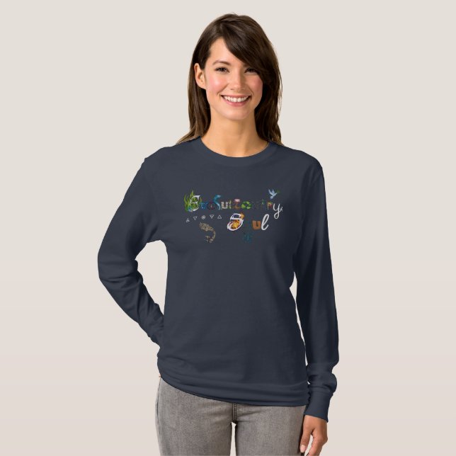 Camiseta Namaste: Cuello de la tripulación de manga larga (Anverso completo)