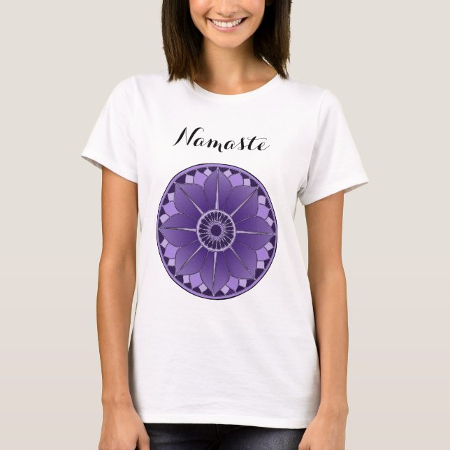 Camiseta Namaste Espiritual Mandala Morado (Anverso)