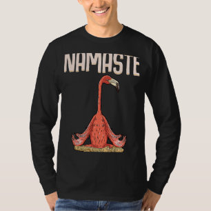 Camiseta Namaste I Love Yoga Flamingo Meditation Lotus Pose