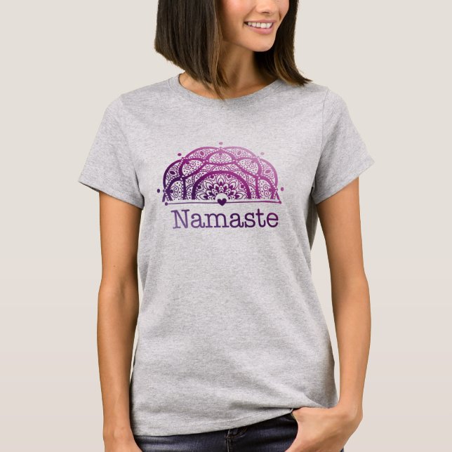 Camiseta Namaste Mandala purple (Anverso)
