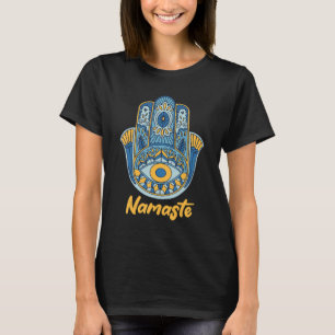 Camiseta Namaste Mano de Hamsa Yoga Hinduismo Fatima Árabe