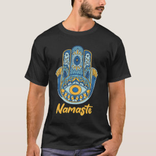 Camiseta Namaste Mano de Hamsa Yoga Hinduismo Fatima Árabe