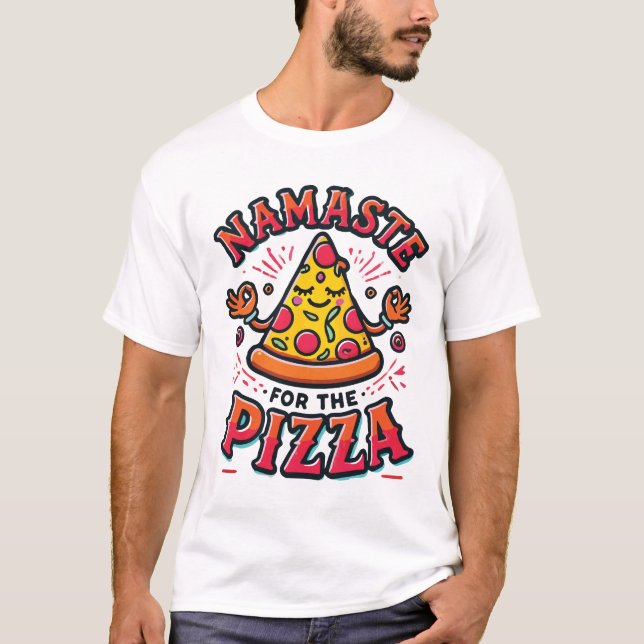 Camiseta Namaste para la pizza - Gracioso yoga (Anverso)