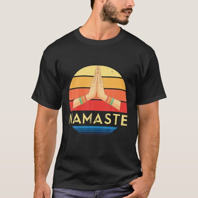 Camiseta Namaste Retro Vintage Yoga Relief Mediation (Anverso)