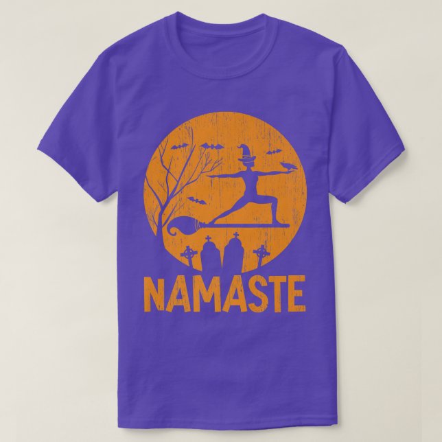 Camiseta Namaste Witch Broom Yoga  (Diseño del anverso)