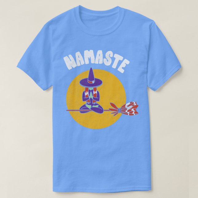 Camiseta Namaste Witch Halloween Yoga Halloween Asanas (Diseño del anverso)