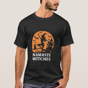 Camiseta Namaste Witness Halloween Yoga Funny Witch and Cat
