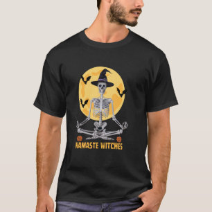 Camiseta Namaste Witts Halloween Yoga Pose Skeleton Medit