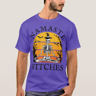 Camiseta Namaste Witts Skeleton Yoga Witch Funny Yogi Hal