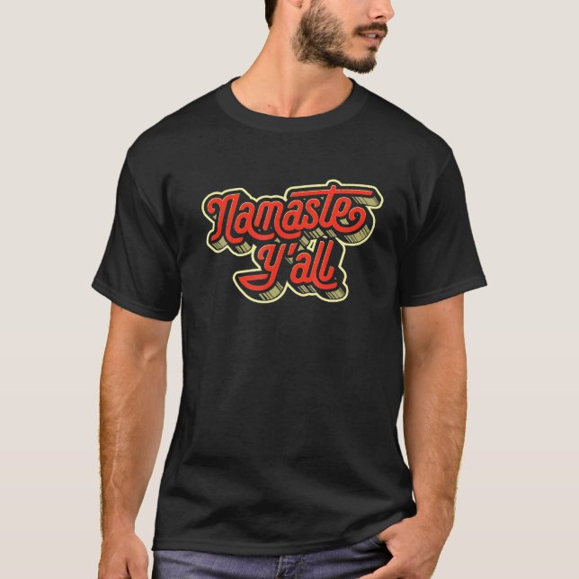 Camiseta Namaste Yall Typography Southern Yoga Ochenta 2 (Anverso)