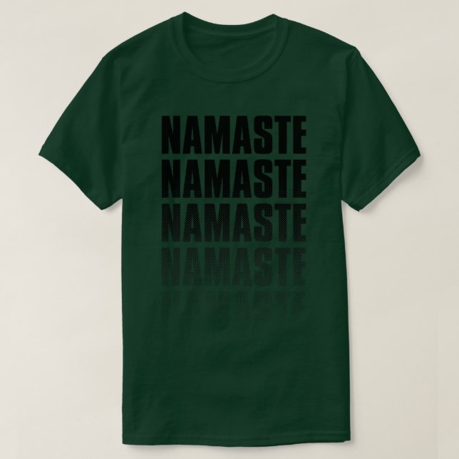 Camiseta Namaste Yoga Lover Zen Meditación Halftone Fade Gr (Diseño del anverso)