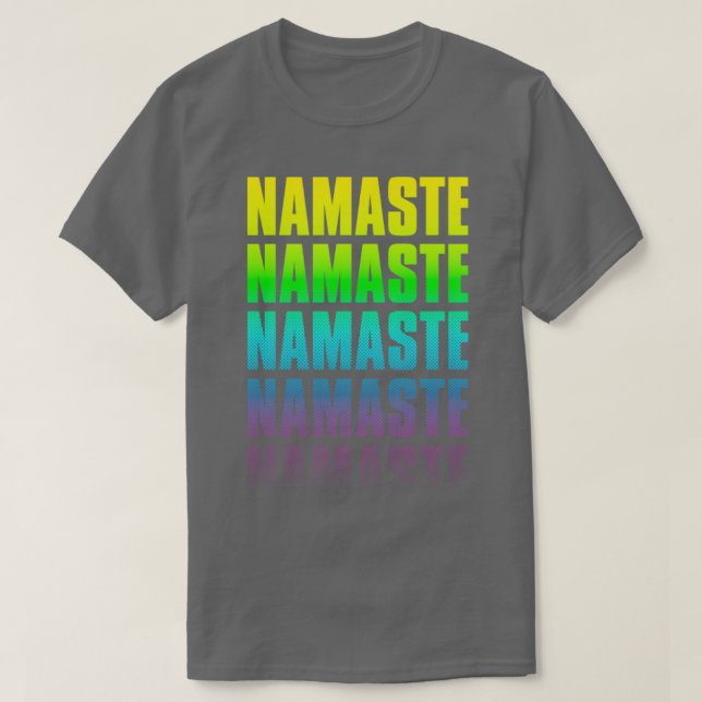 Camiseta Namaste Yoga Lover Zen Meditación Halftone Fade Gr (Diseño del anverso)