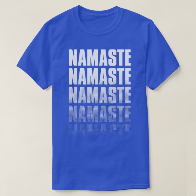 Camiseta Namaste Yoga Lover Zen Meditación Halftone Fade Gr (Diseño del anverso)