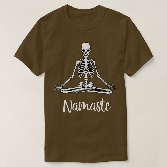 Camiseta Namaste Yoga Meditación Skeleton Meditating Funny  (Diseño del anverso)