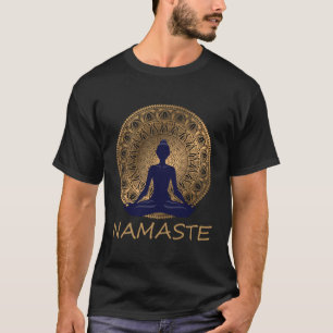 Camiseta Namaste Yoga Vestido Meditación Posición Lotus