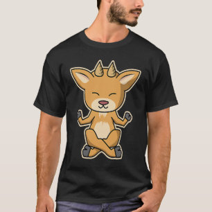 Camiseta Namaste Yogi Meditando Cabra Divertida Yoga