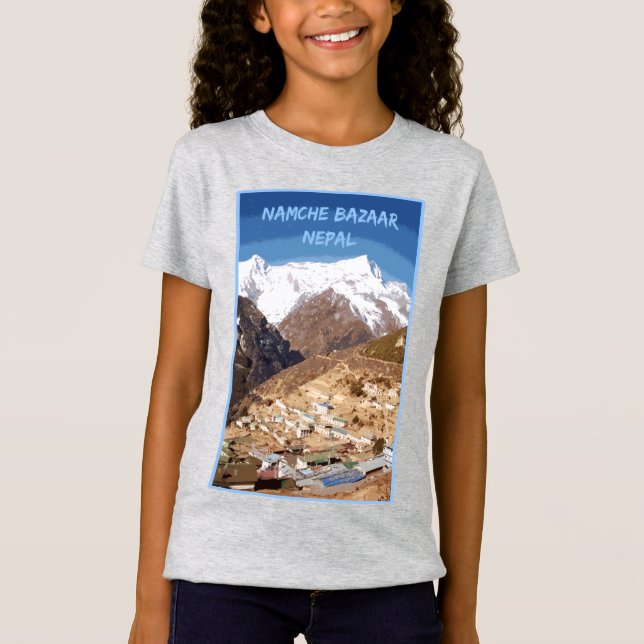 Camiseta Namche Bazaar y vistas a las montañas, Nepal (Anverso)