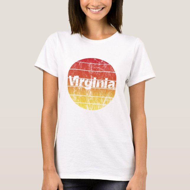Camiseta Name Viriginia Vintage Sonnenuntergang Sonne (Anverso)