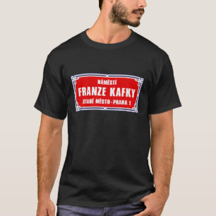Camiseta Námestí Franze Kafky, Praga, placa de calle chec