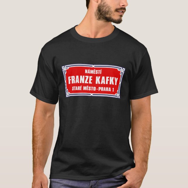 Camiseta Námestí Franze Kafky, Praga, placa de calle checa (Anverso)