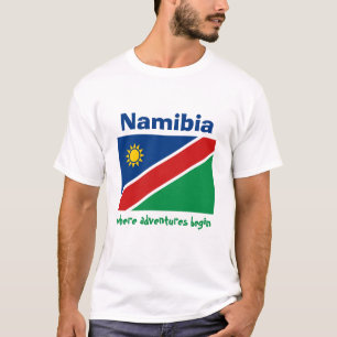Camiseta Namibia Bandera + Mapa + Texto