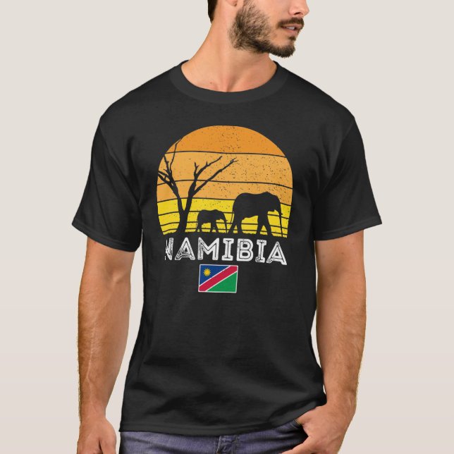 Camiseta Namibia Elephant Safari Sunset T-Shirt (Anverso)