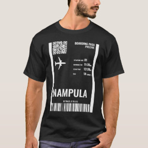 Camiseta Nampula Mozambique Boarding Pass Airline Ticket Tr
