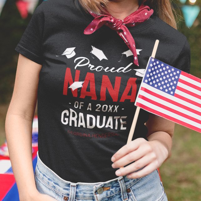Camiseta Nana 2025 Graduado rojo negro (Subido por el creador)