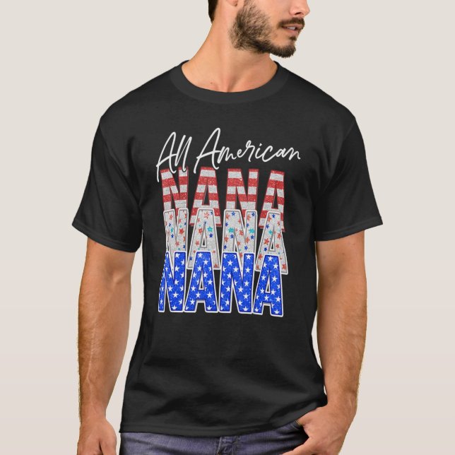 Camiseta Nana All American Grandmas Independence Day Alga (Anverso)