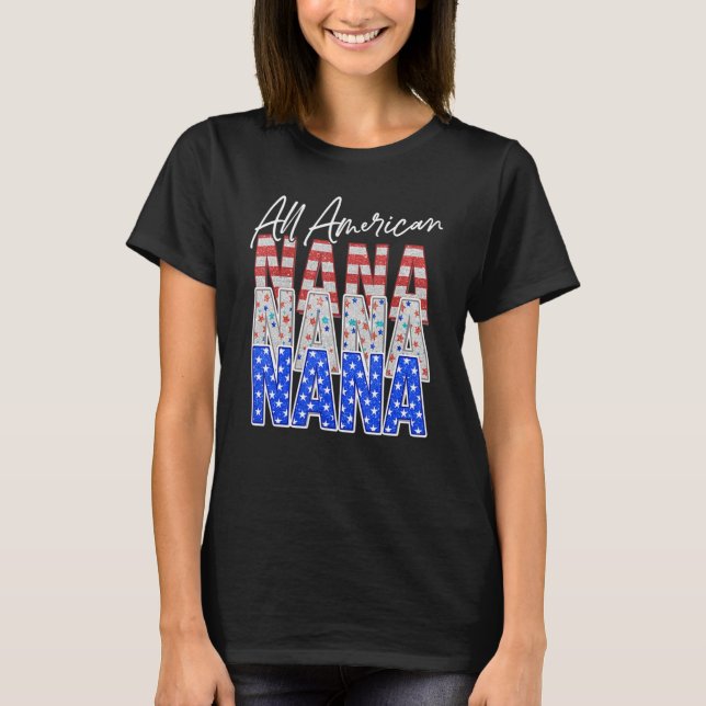 Camiseta Nana All American Grandmas Independence Day Alga (Anverso)