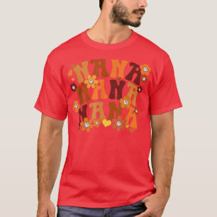 Camiseta Nana Autumn Vintage Retro Groovy Hippie Flor cardí