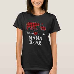 Camiseta Nana Bear Búfalo Tapado Red Buffalo Plaid Family